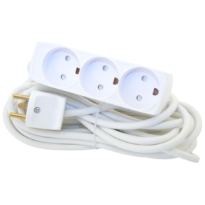 Forl�ngerledning med jord, 3 udtag/3 meter (K�B)